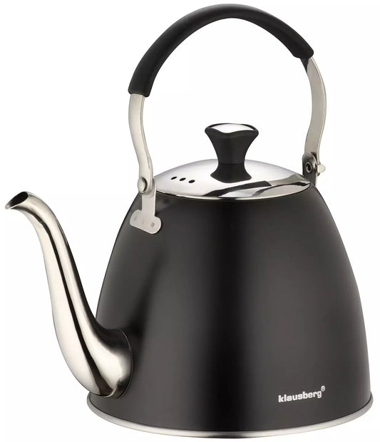 Traditional Teakettles – Teapot with strainer, 1.1 L, black, Klausberg - Carlat