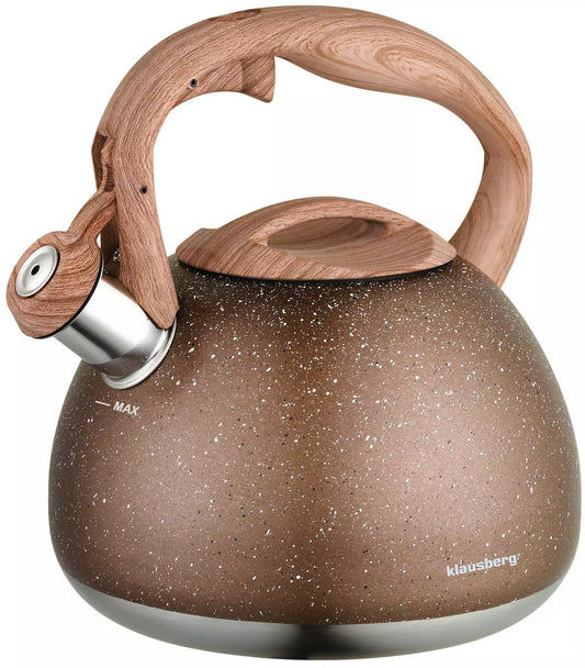 Traditional Teakettles – Traditional 2.8-liter teapot, brown Klausberg marble pattern - Carlat