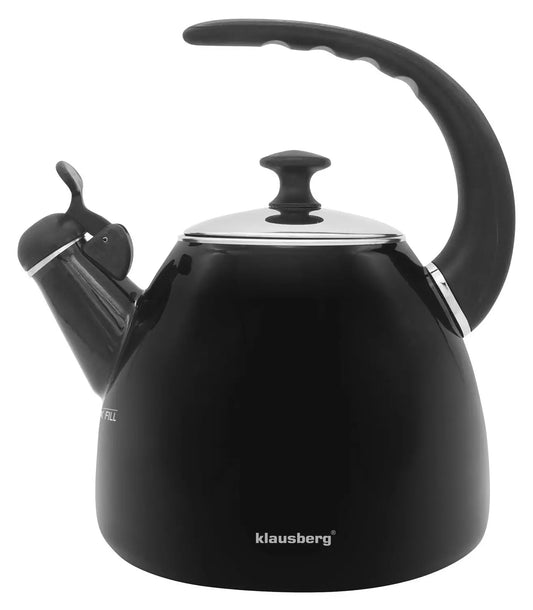 Traditional Teakettles – Traditional Enameled Kettle, 2.8 L, Black, Klausberg - Carlat