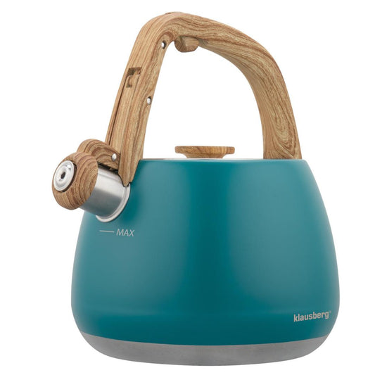 Traditional Teakettles – Traditional Whistling Kettle, 2.5 L, Turquoise, Klausberg, KB-9040 - Carlat