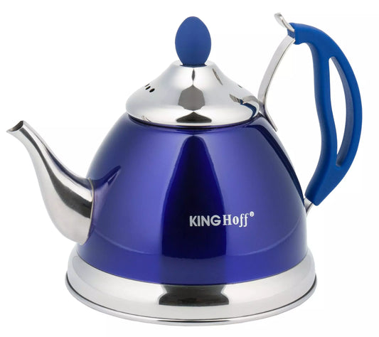 Traditional – Teapot with strainer, steel, 1 L, various colors, Kinghoff - Carlat