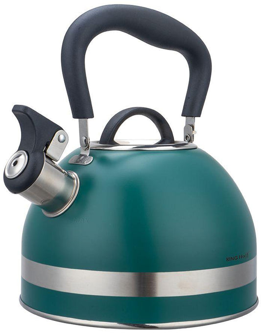 Traditional – Whistling kettle, 1.8 L, stainless steel, green, Kinghoff, KH-1855 - Carlat