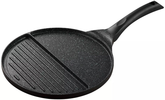 Two-part frying pan, aluminum, black marble finish, 27 cm diameter, Kinghoff - Carlat