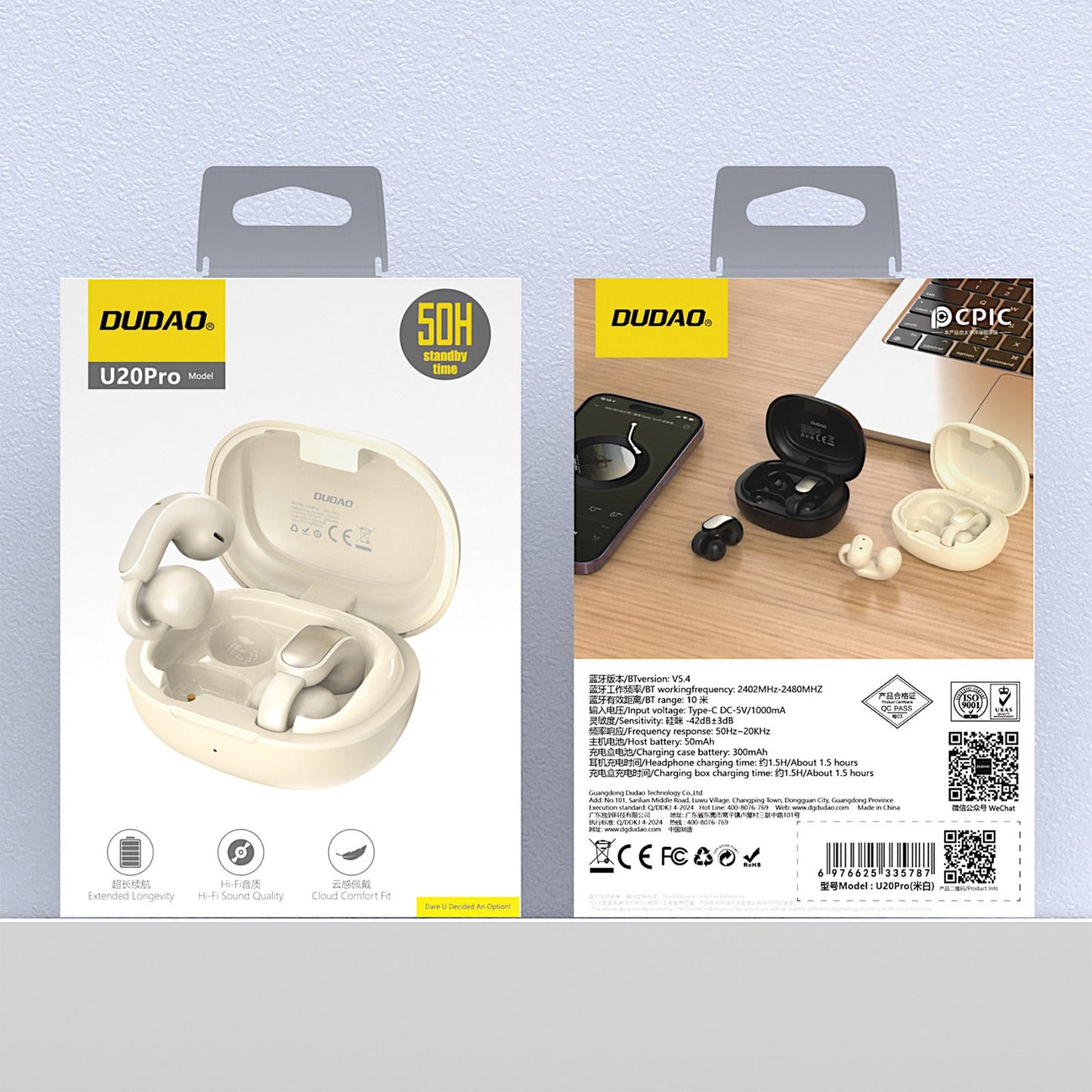 U20 Pro TWS Bluetooth wireless headphones - white - Carlat