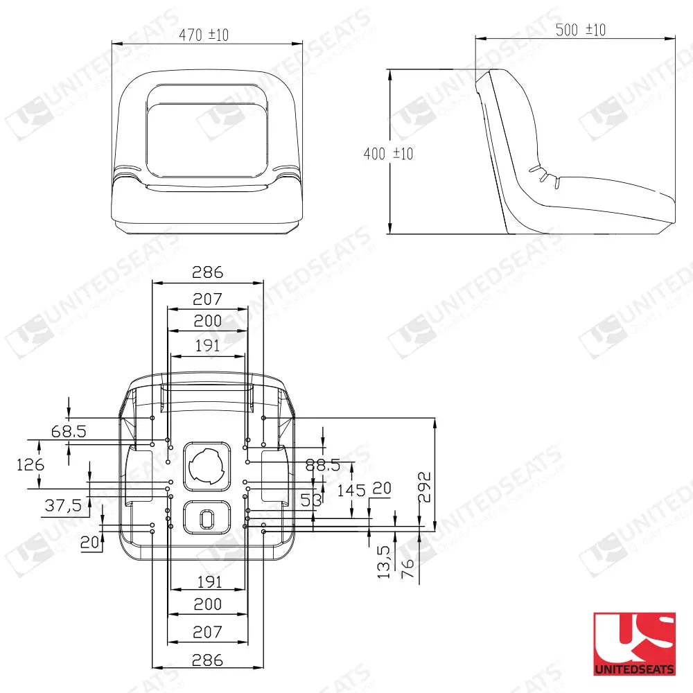 UnitedSeats MI150 tractor seat PVC - UnitedSeats Vehicle Seat (image 3)
