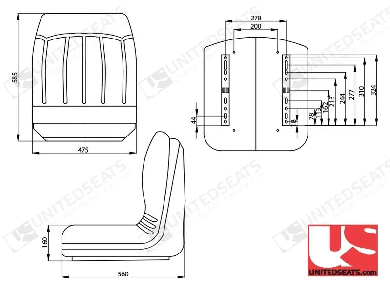 UnitedSeats MI900 tractor seat PVC - UnitedSeats Vehicle Seat (image 2)
