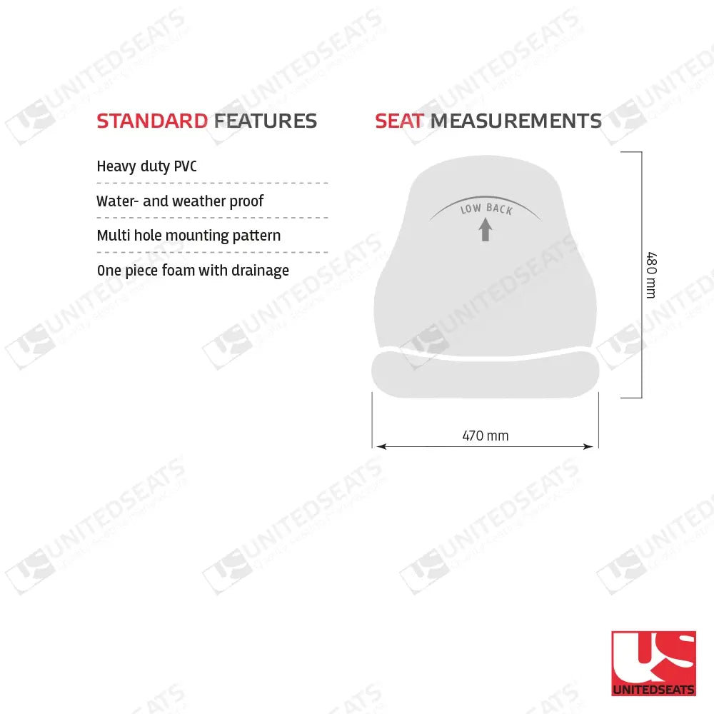 UnitedSeats MI1000 K2 construction seat PVC - UnitedSeats Vehicle Seat (image 2)