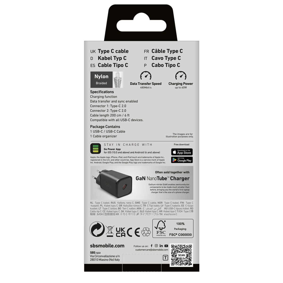USB Cables – PD USB-C cable 60W 2m - gray - Carlat