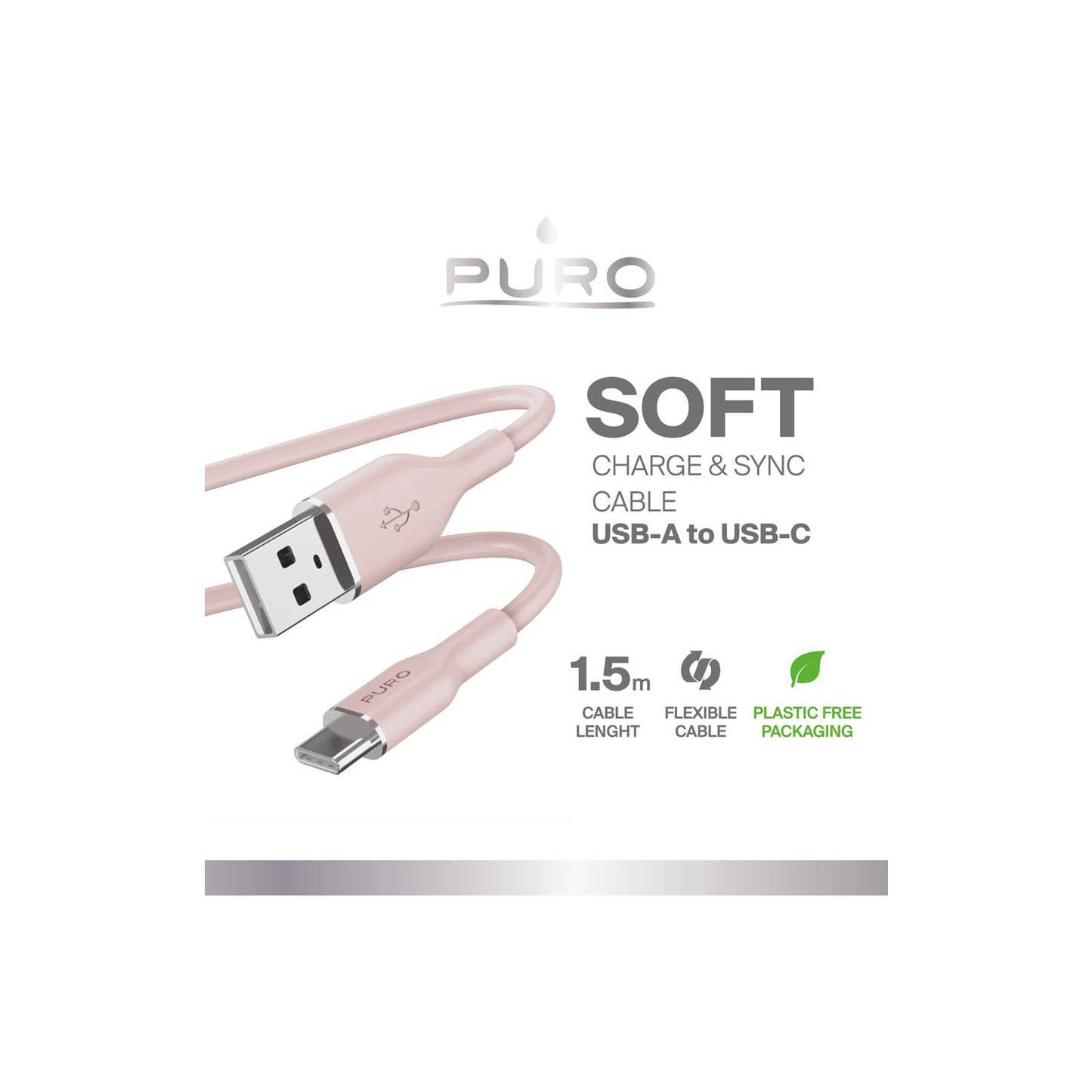 USB Cables – USB-A - USB-C cable 1.5m - pink - Carlat