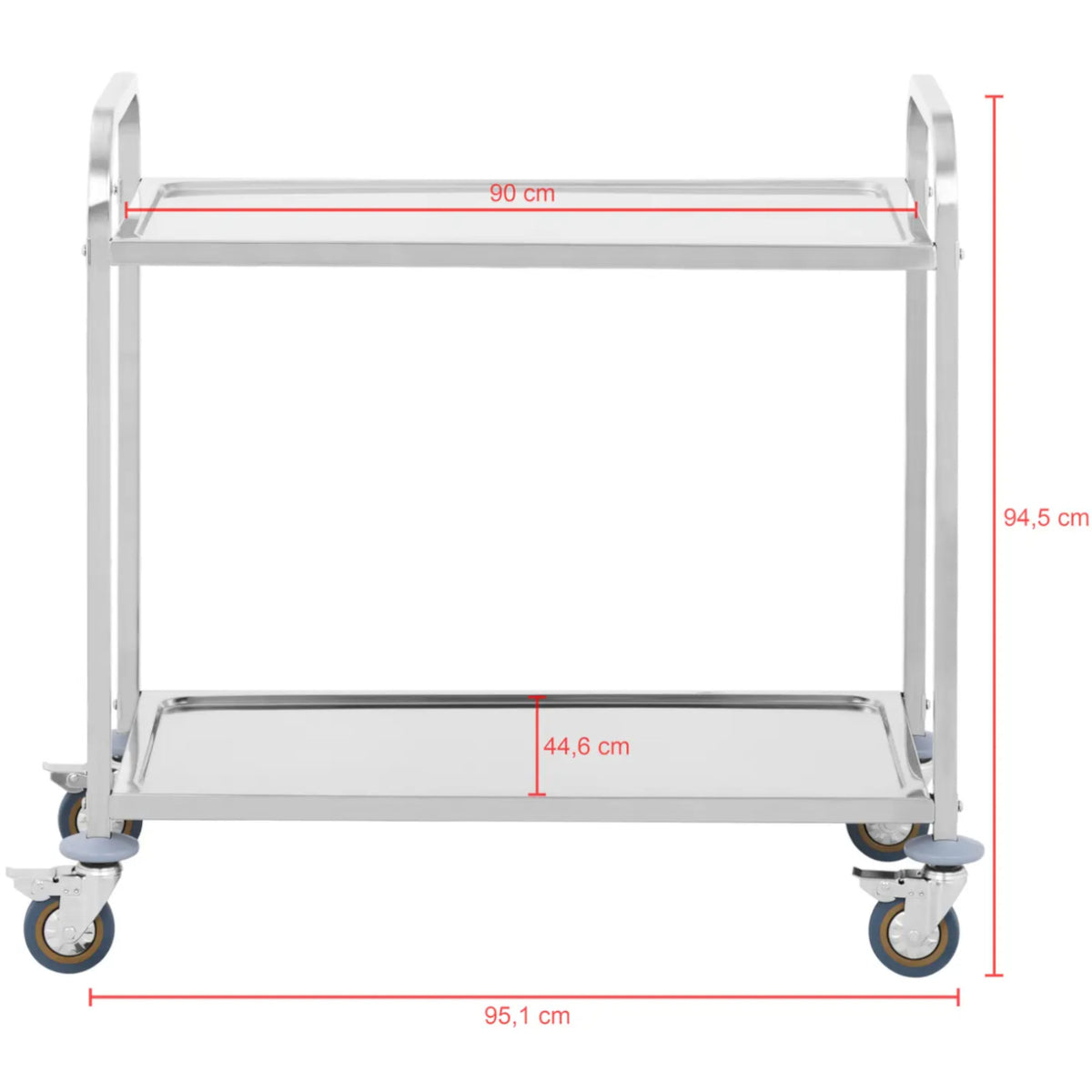Utility Carts – Stainless steel waiter's trolley with 2 shelves - Carlat