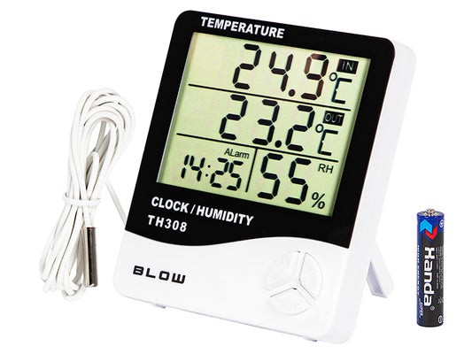 Weather stations, thermometers, and – 50-352# Blow TH308 Thermo-Hygrometer Weather Station - Carlat