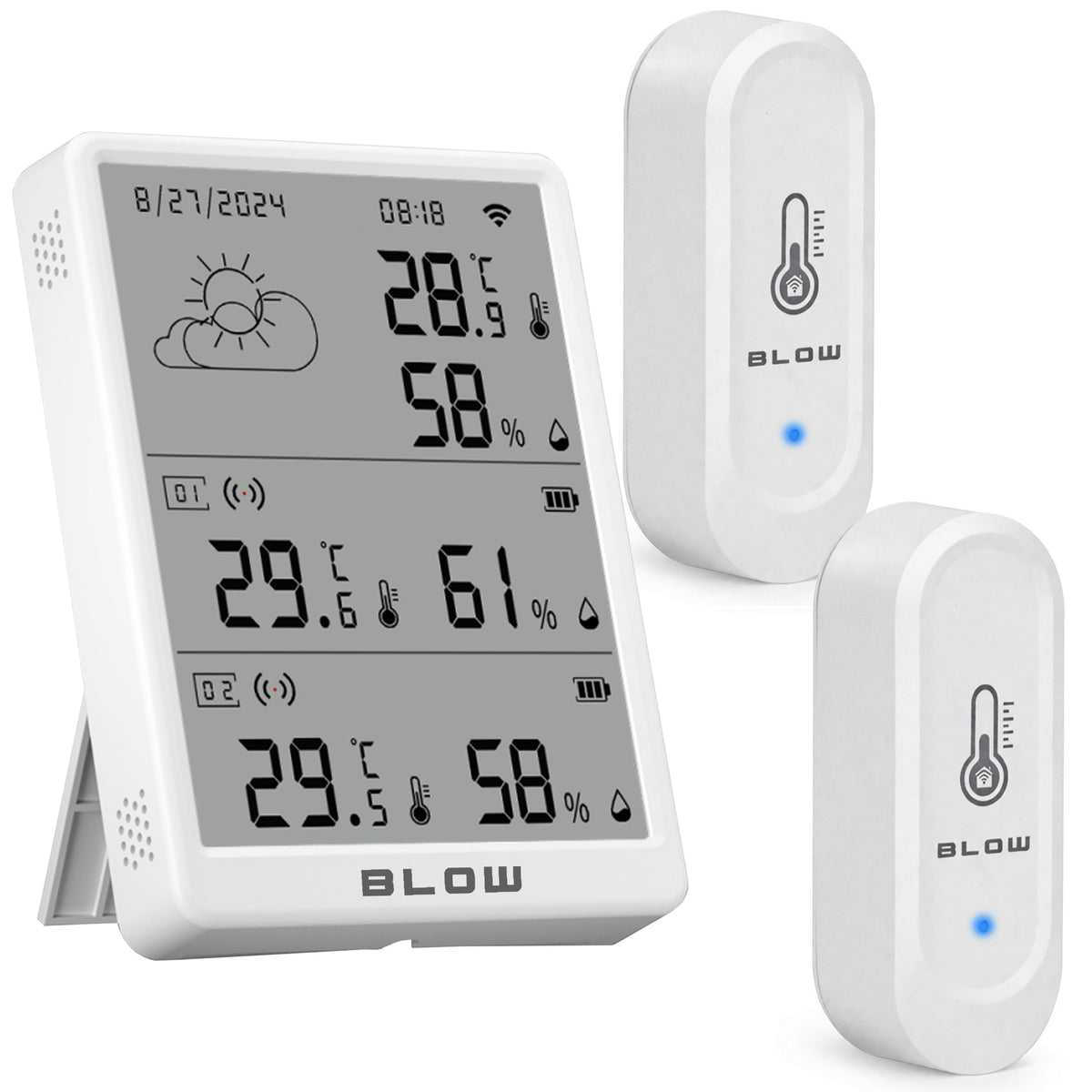 Weather stations, thermometers, and – 50-356# Blow TU199 WiFi Tuya Thermohygrometer - Carlat