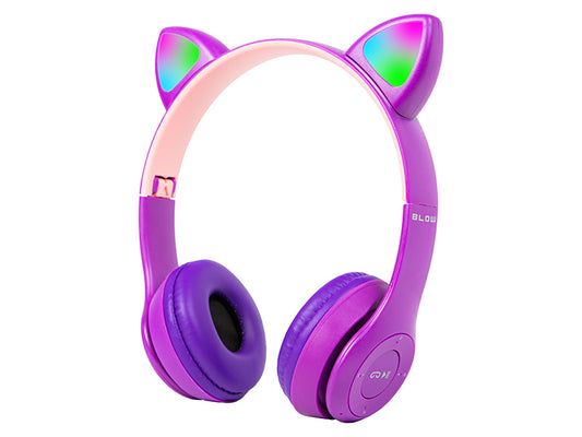 Blow Wireless – 32-827# Headphones, Bluetooth 5.0, LED, purple, ear-shaped