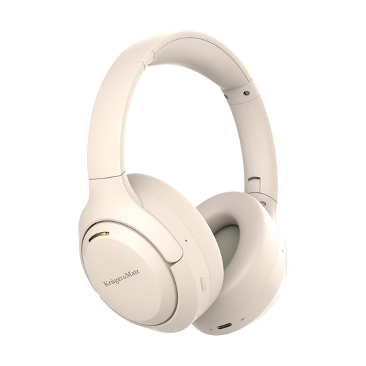 Wireless Over-Ear Headphones with ANC, Kruger&Matz F8A, Beige - Carlat