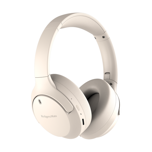 Wireless Over-Ear Headphones with ANC, Kruger&Matz Street 4, Beige - Carlat