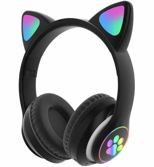 Wireless – ZS7F Bluetooth 5.0 Headphones with LED Lights, Black Ears - Carlat