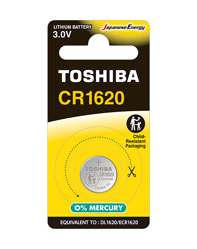 PLASTROL Alkaline, coin-cell, and – CR 1620 battery, blister pack, 1 piece