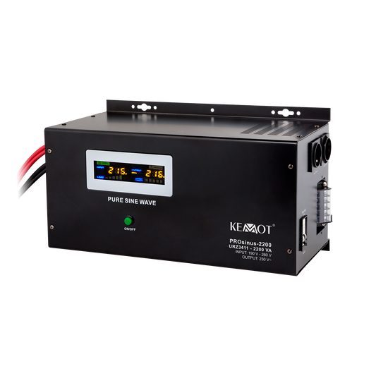 Kemot KEMOT PROsinus-2200 Wall-Mounted Emergency Power Supply—a pure sine wave inverter with a charging function—12V, 230V, 2200VA/1600W