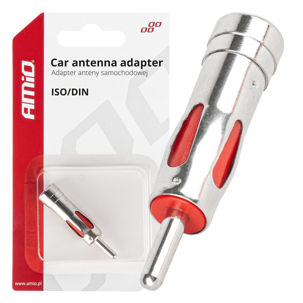 AMiO Radio-controlled, electric, telescopic, and – ISO-DIN Antenna Adapter (Straight Plug), AMIO-03965