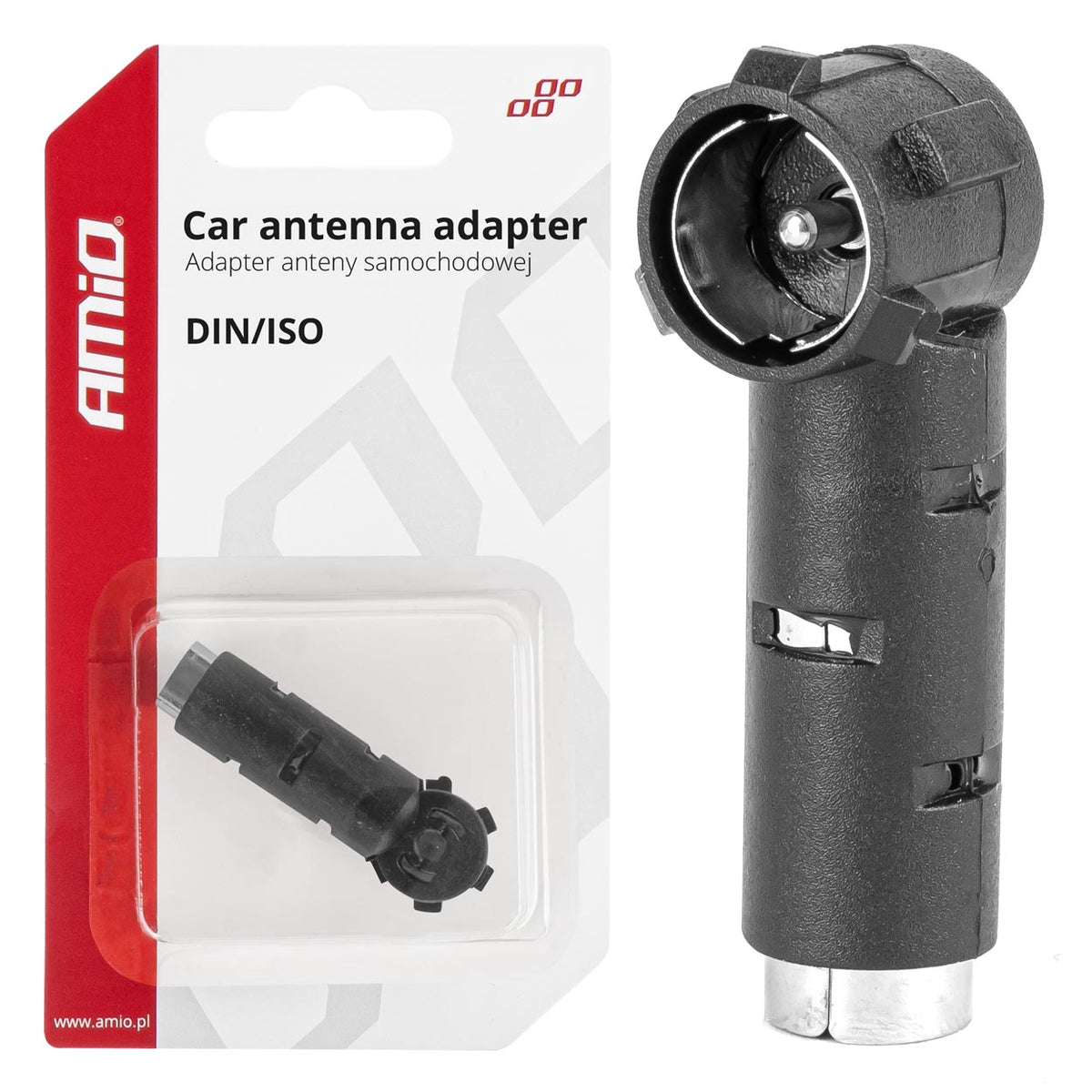 AMiO Radio-controlled, electric, telescopic – Antenna Adapter, DIN-ISO Angled Plug Reducer AMIO-03967