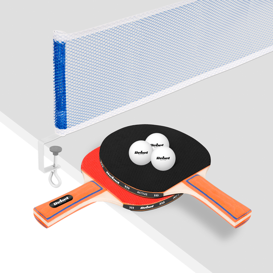 Rebel A set of table tennis rackets with a REBEL ACTIVE net