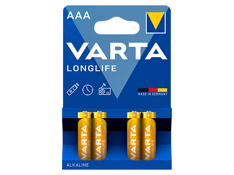 Blow 82-544# Varta LongLife 1.5 V AAA Alkaline Battery (LR3), 4-pack