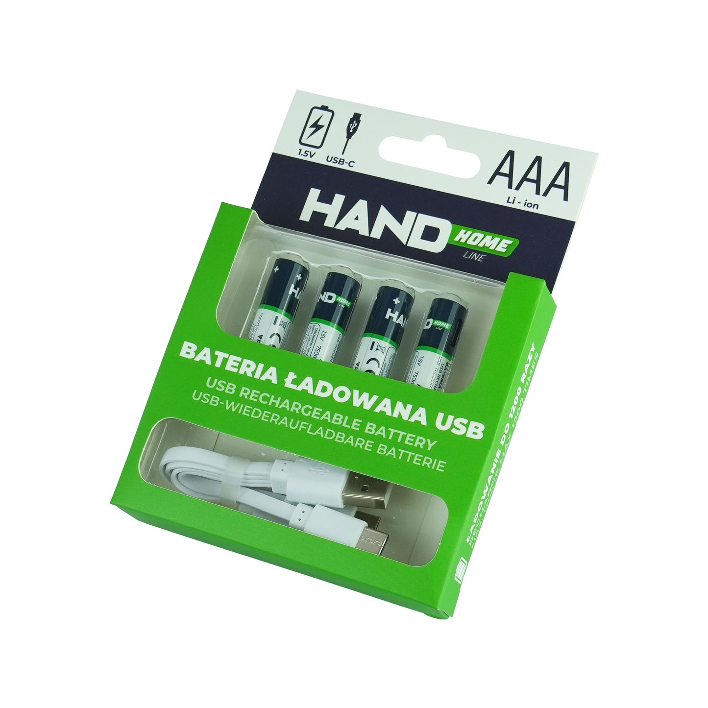 PLASTROL Rechargeable batteries – USB-C rechargeable battery, 750 mWh, 4 AAA batteries – image 3