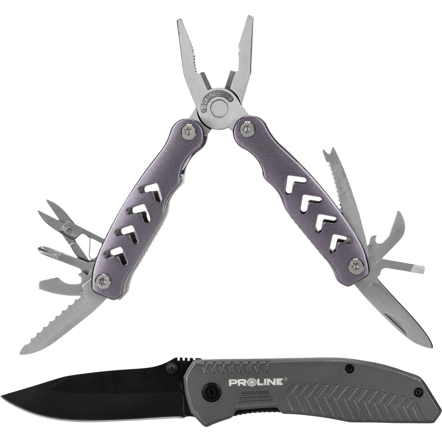 Proline Multi-tools and key – Set: multi-tool and folding knife, proline case