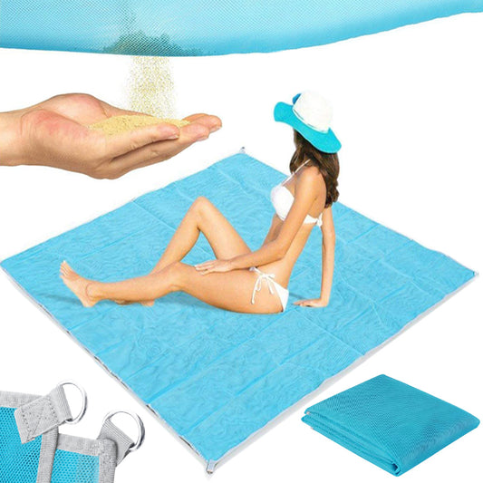 RTO Beach Mat / Beach Blanket XXL 200x200 Sand-Free - Blue - s045
