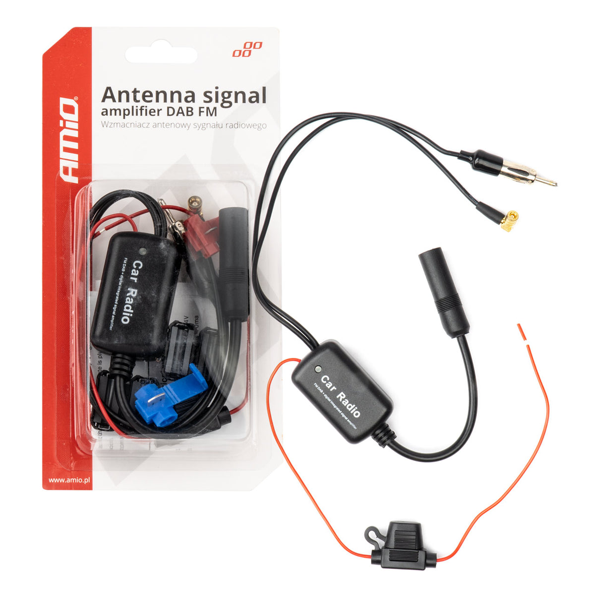 AMiO Radio-controlled, electric, telescopic – 12V AM/FM/DAB Radio Signal Antenna Amplifier AMIO-04134