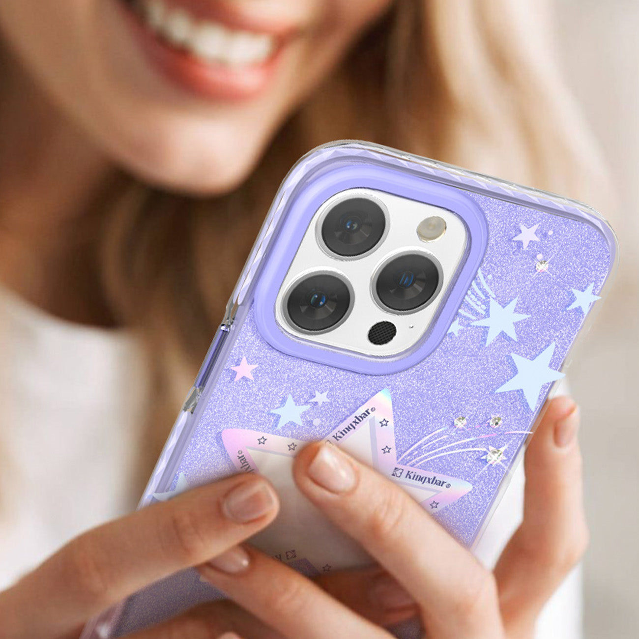 iPhone 14 Plus Heart Star Series PURPLE STAR star case - Carlat