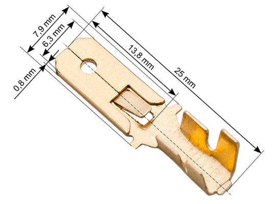 Blow Connectors – 43-103# Uninsulated flat male connector, 6.3/0.8__ 100 pcs.