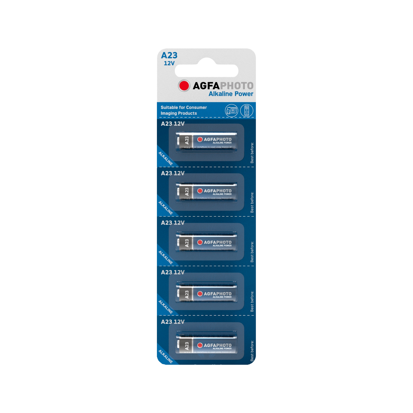 AGFA Alkaline, coin-cell – AgfaPhoto A23 LR23 Batteries, 5 per blister pack