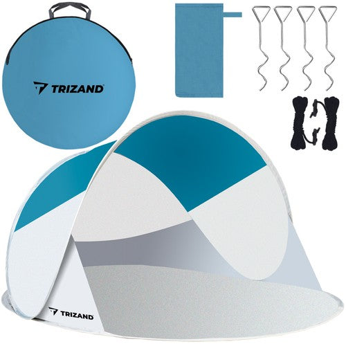 TRIZAND Tents, tarps – Beach Tent 220x120x90 cm - Turquoise and Gray