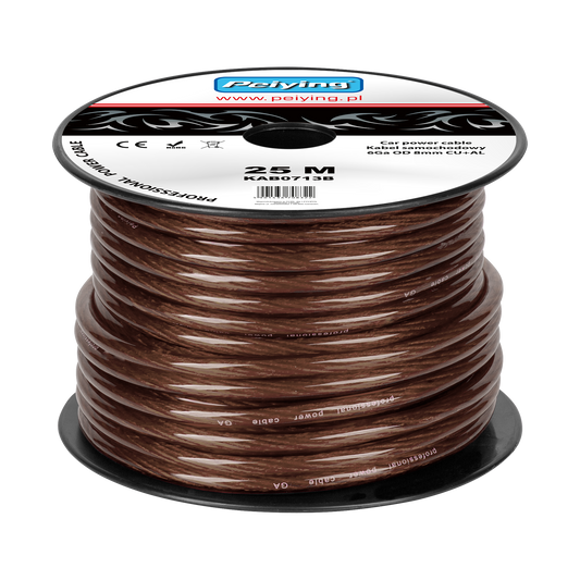 Peiying Power – 6Ga OD 8 mm CU+AL Automotive Cable, 25 m