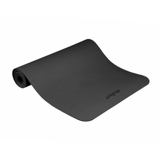 Rebel Exercise mat for yoga, Pilates, and fitness, 183x61 cm, 6 mm thick, TPE material, black, REBEL ACTIVE