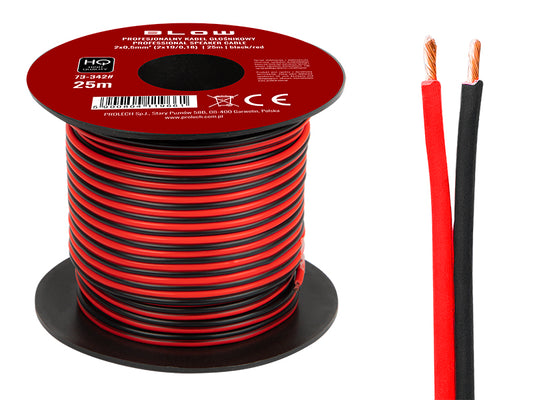 Blow 73-342# Speaker wire, 2x0.50 mm, black and red, 25 m