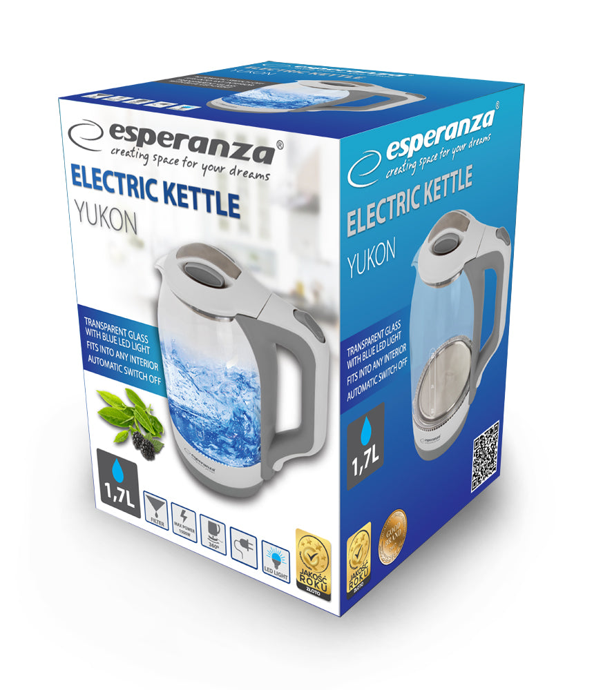 Esperanza EKK025W Esperanza Yukon 1.7 L White Glass Electric Kettle with LED – image 6