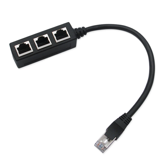RTO 100 Mbps LAN RJ45 Splitter Adapter, 3xRJ45, FTP - E397