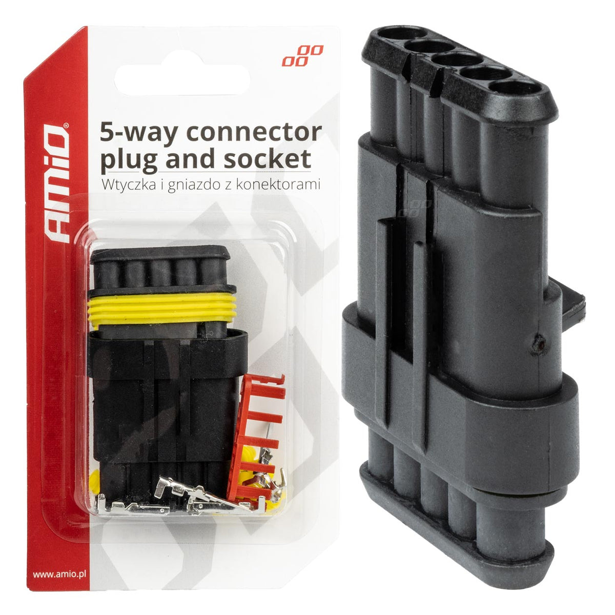 AMiO Connectors – Superseal 5-pin hermetic connector plug, model AMIO-03521