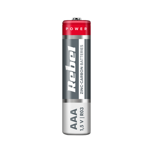 Rebel Alkaline, coin-cell, and zinc-carbon batteries – REBEL R03 Zinc-Carbon Batteries