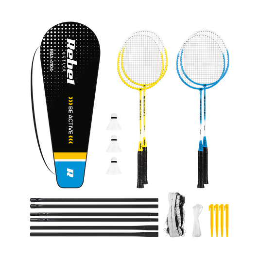 Rebel Badminton Set with Net, REBEL ACTIVE