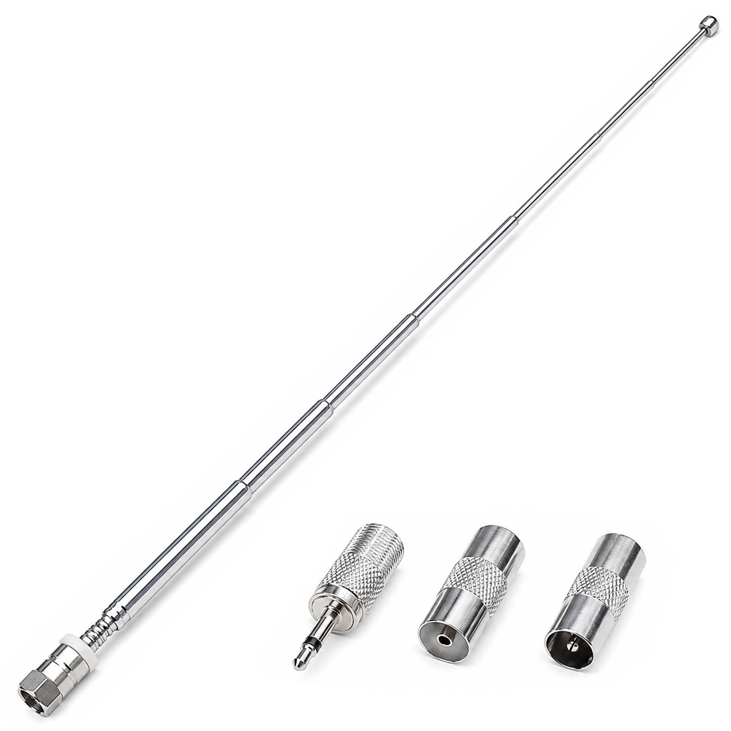 Blow 21-087# Single TV antenna with an F connector, 75 cm, + 3 adapters