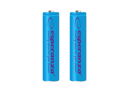 Esperanza EZA101B Esperanza Ni-MH AAA Rechargeable Batteries, 1000 mAh, 2-Pack, Blue