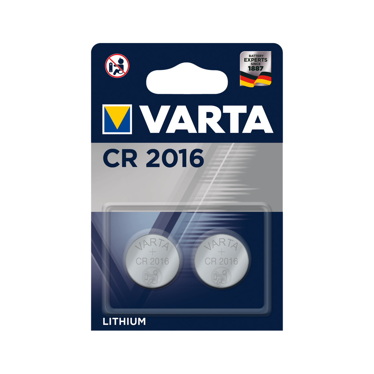 Varta Alkaline, coin-cell, and zinc-carbon – VARTA CR2016 Battery, 2 per pack