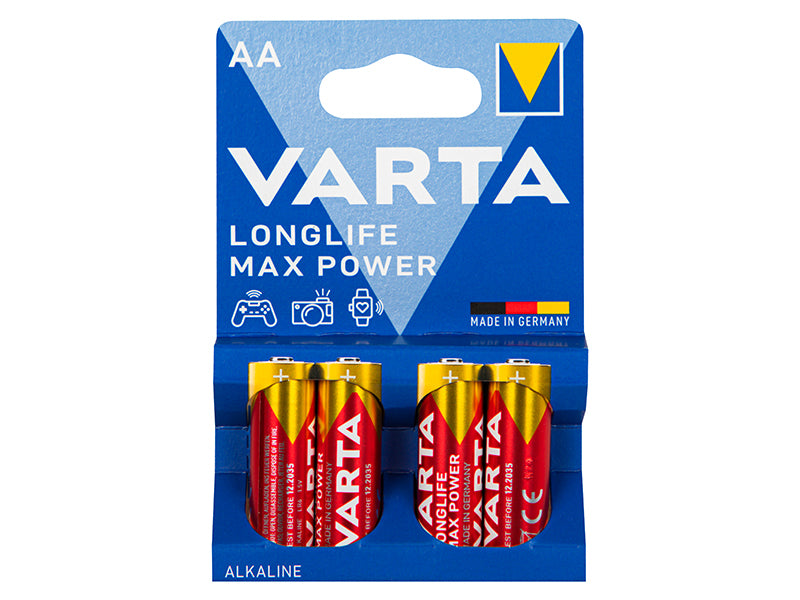 Blow 82-667# AA 1.5 V LR6 Varta LongLife Max Power Alkaline Batteries, 4-Pack
