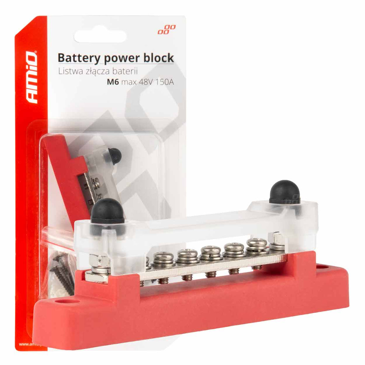AMiO M6 12V–48V 250A Positive Ground Bus Bar Distribution Block - AMIO-03808 – image 2