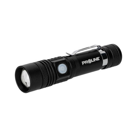 Proline Aluminum flashlight. usb-c, 260 lm, zoom, 3 lighting modes, proline
