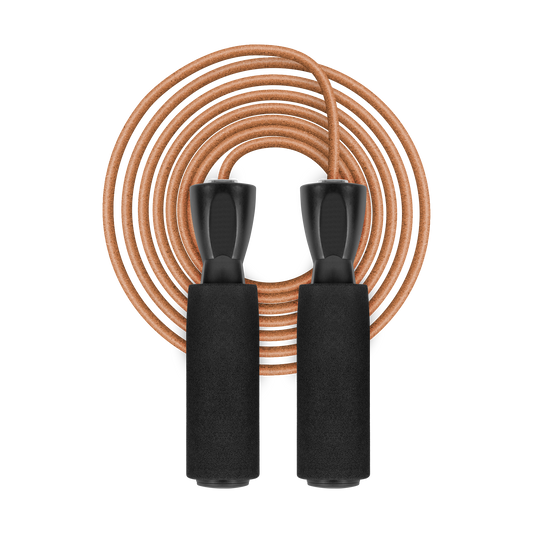 Rebel Leather boxing jump rope with foam handle and metal bearing, 280 cm, adjustable, REBEL ACTIVE