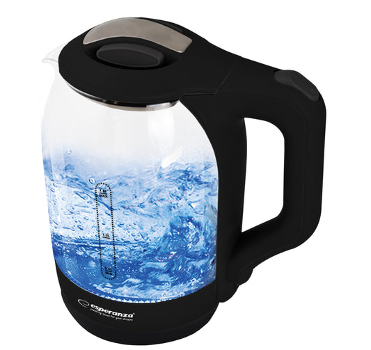 Esperanza EKK025K Esperanza Yukon 1.7 L Black LED Glass Electric Kettle